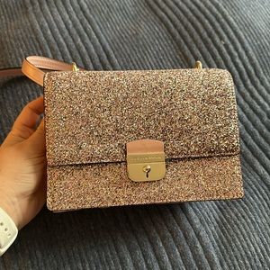 Kate Spade Rose Gold Sparkly Dressy Crossbody Bag- never used